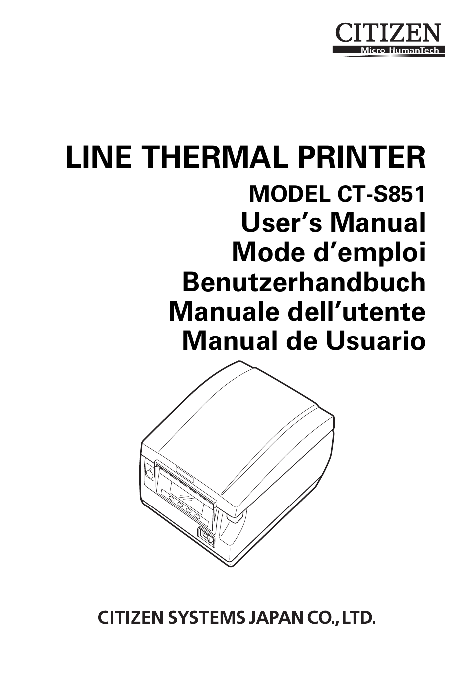 CITIZEN CT-S851 User Manual | 240 pages