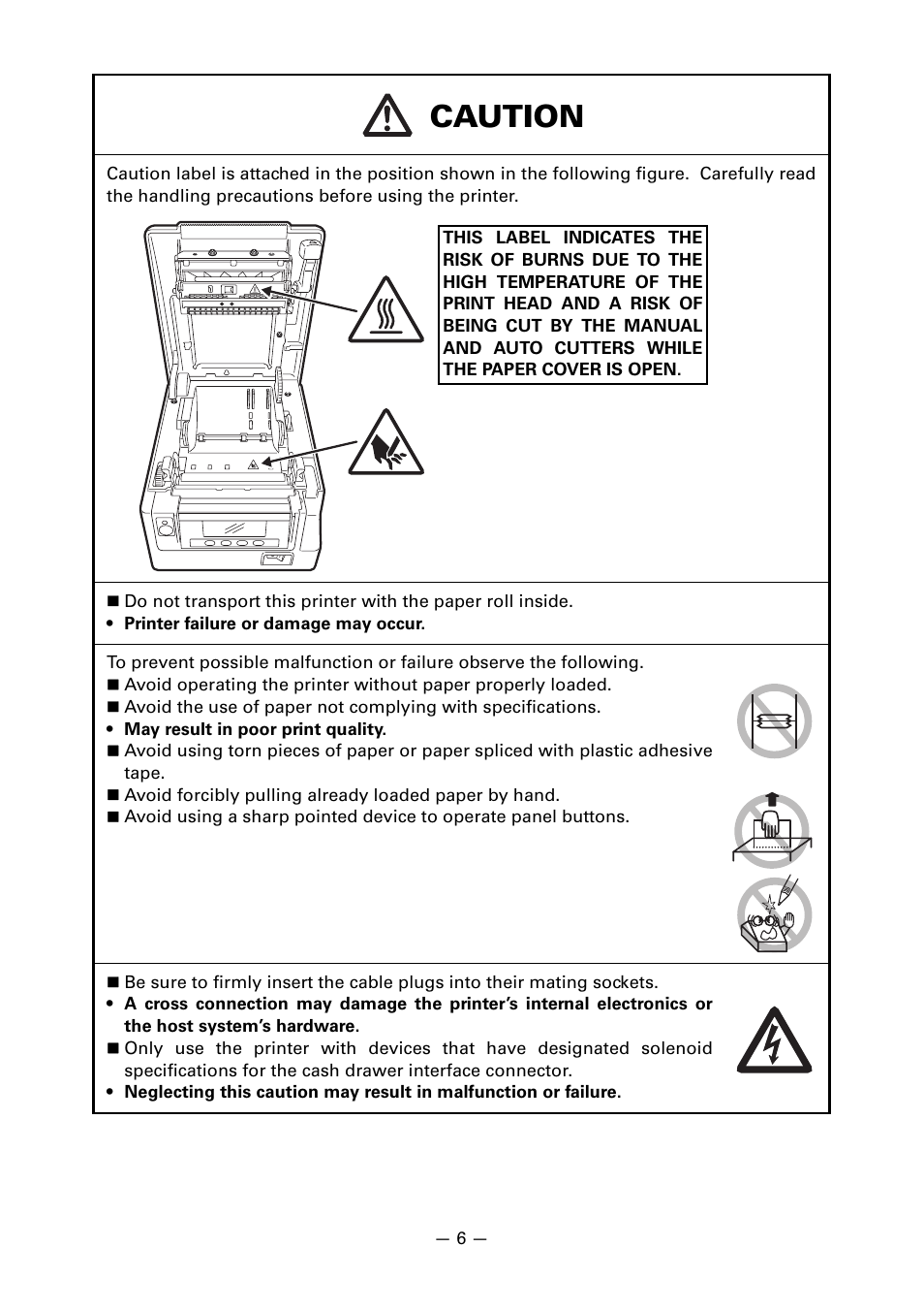 Caution | CITIZEN CT-S851 User Manual | Page 10 / 240