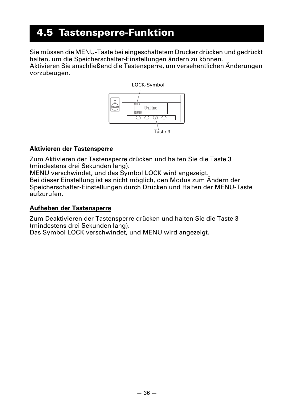 5 tastensperre-funktion | CITIZEN CT-S851 User Manual | Page 134 / 240