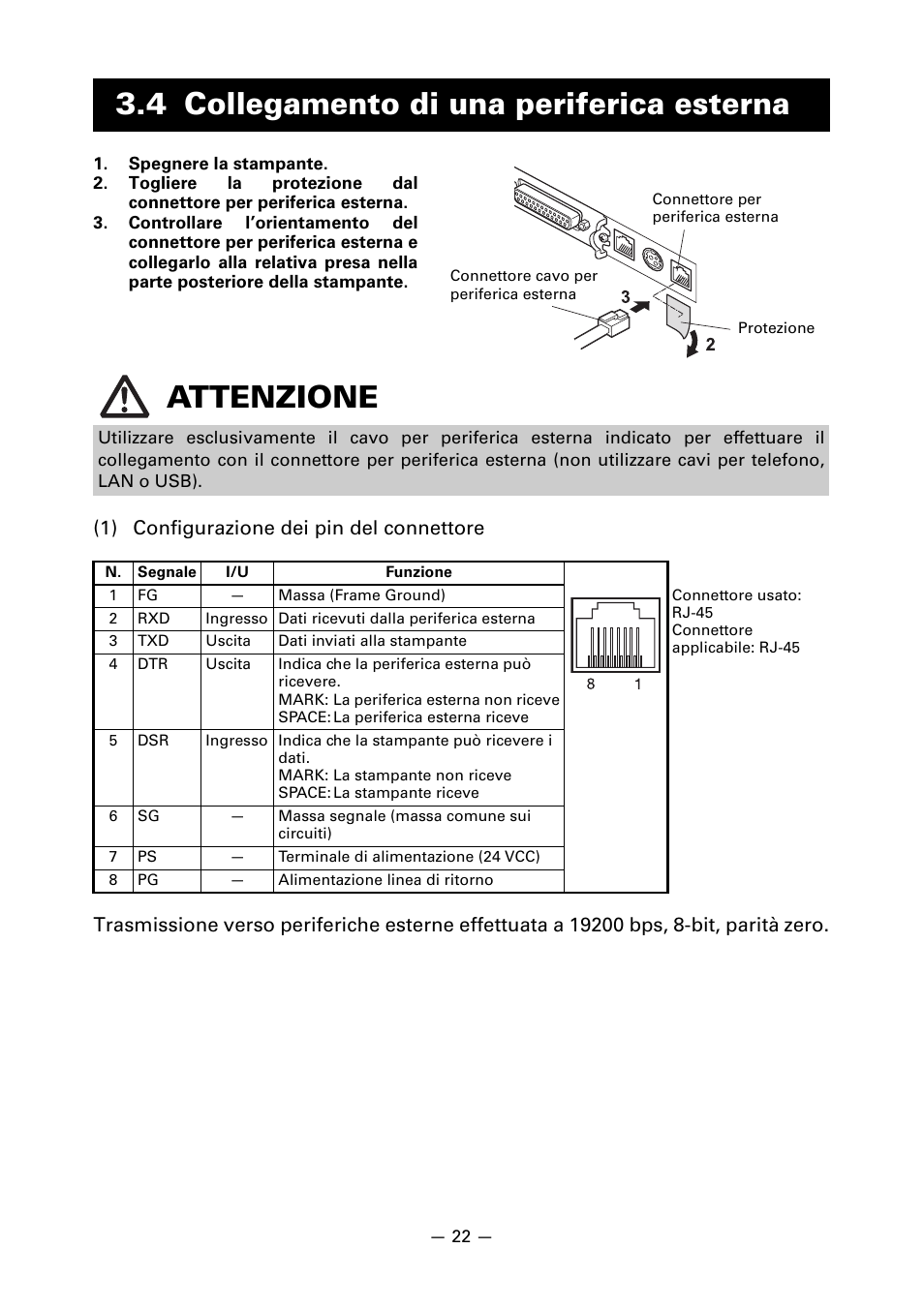 4 collegamento di una periferica esterna | CITIZEN CT-S851 User Manual | Page 167 / 240