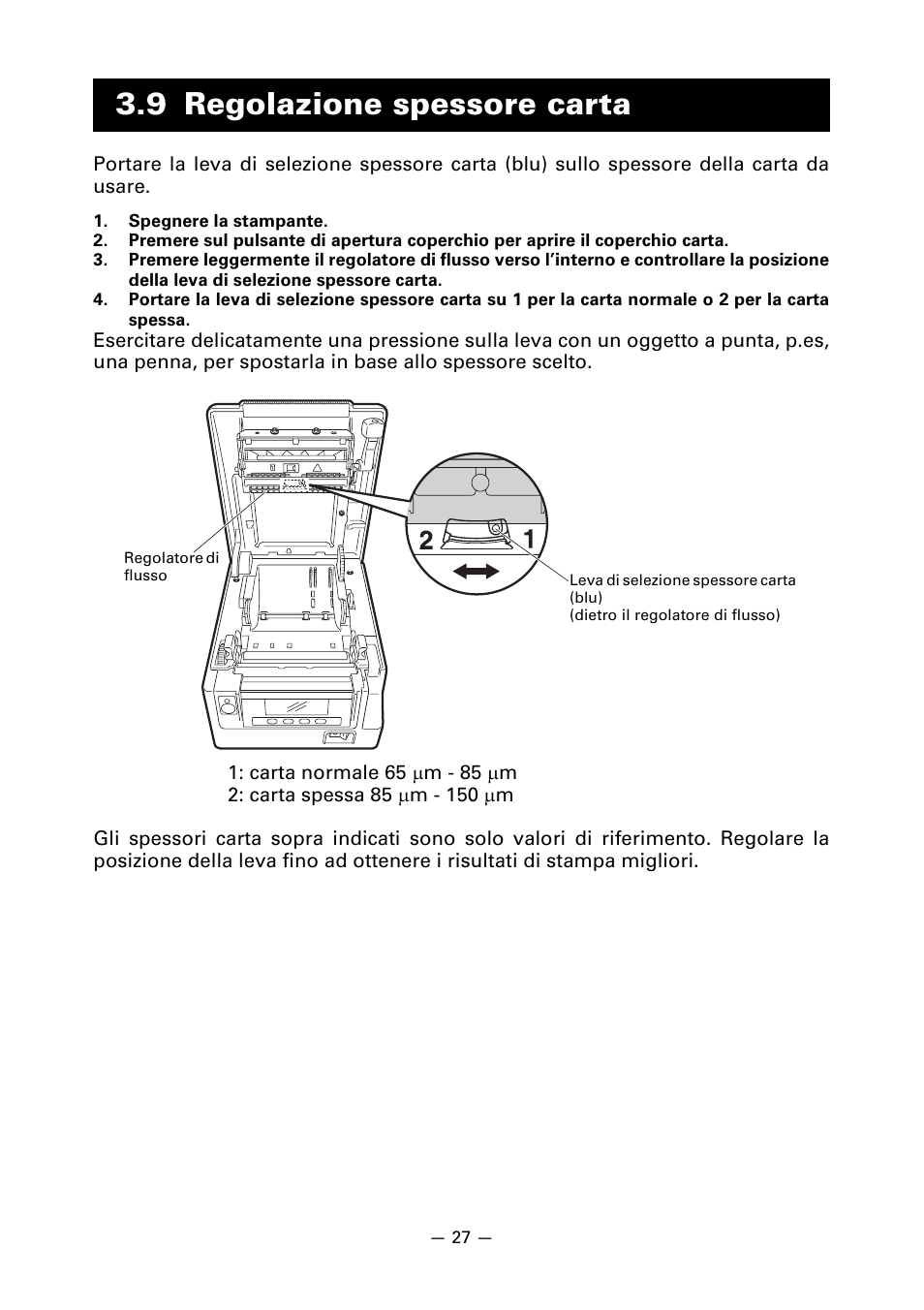 9 regolazione spessore carta | CITIZEN CT-S851 User Manual | Page 172 / 240