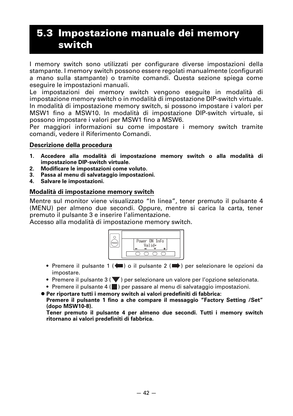 3 impostazione manuale dei memory switch | CITIZEN CT-S851 User Manual | Page 187 / 240