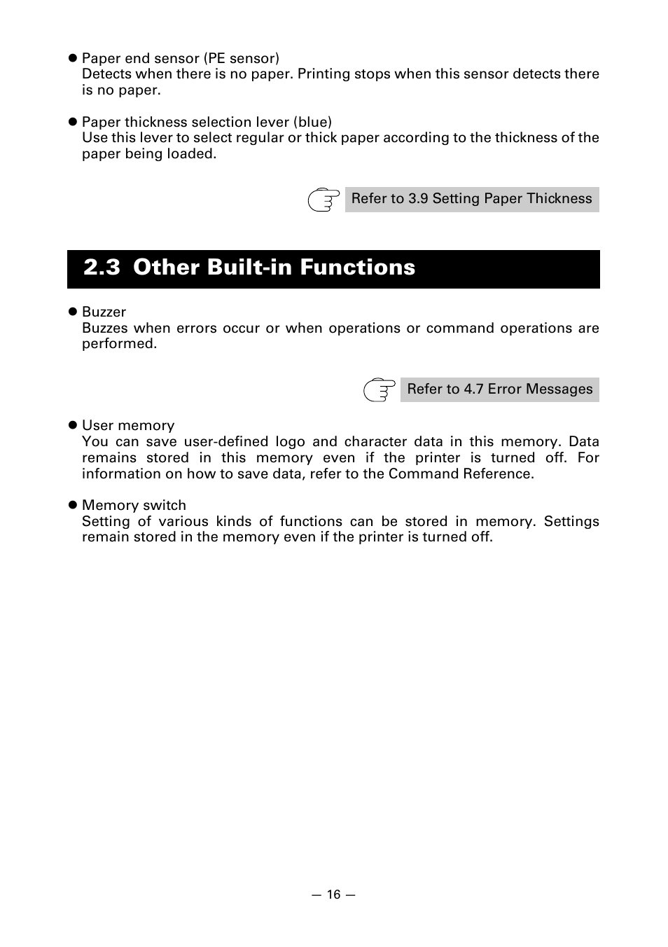3 other built-in functions | CITIZEN CT-S851 User Manual | Page 20 / 240