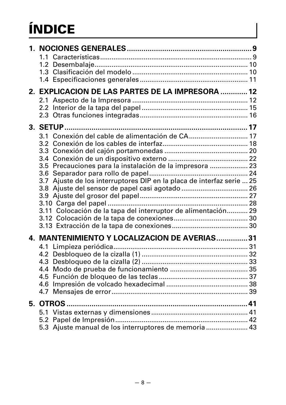 Índice | CITIZEN CT-S851 User Manual | Page 200 / 240