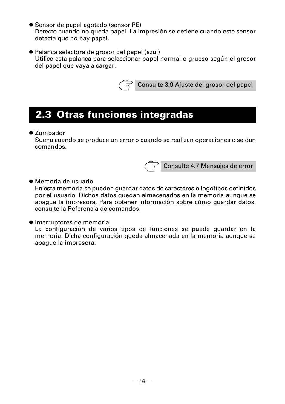 3 otras funciones integradas | CITIZEN CT-S851 User Manual | Page 208 / 240