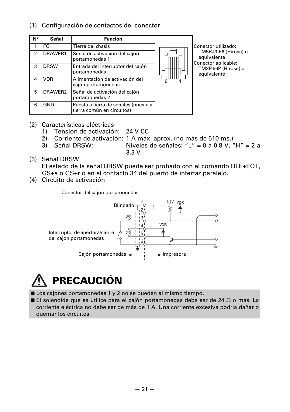 Precaución | CITIZEN CT-S851 User Manual | Page 213 / 240