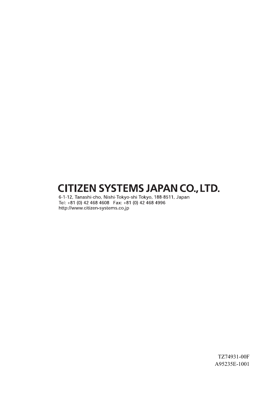 CITIZEN CT-S851 User Manual | Page 240 / 240