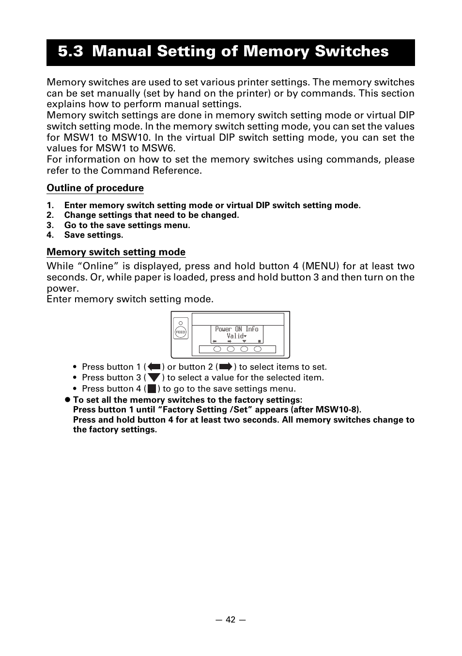 3 manual setting of memory switches | CITIZEN CT-S851 User Manual | Page 46 / 240