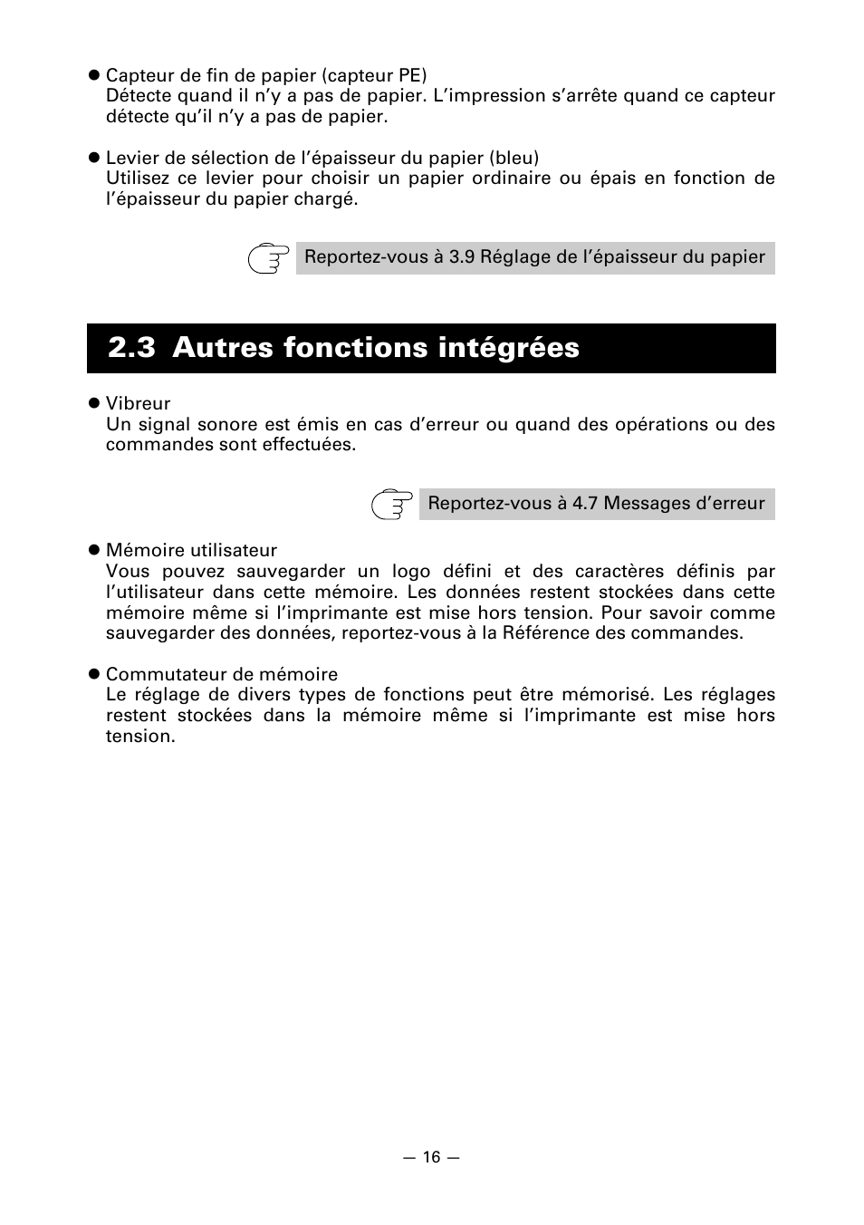 3 autres fonctions intégrées | CITIZEN CT-S851 User Manual | Page 67 / 240
