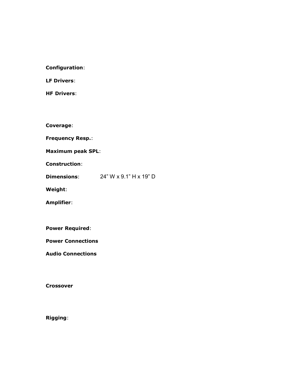 Specifications | ISP Technologies HDL 2208 User Manual | Page 8 / 10