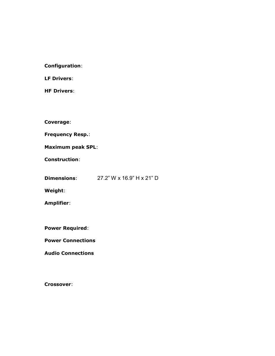 Specifications | ISP Technologies ProWedge 212 User Manual | Page 7 / 8