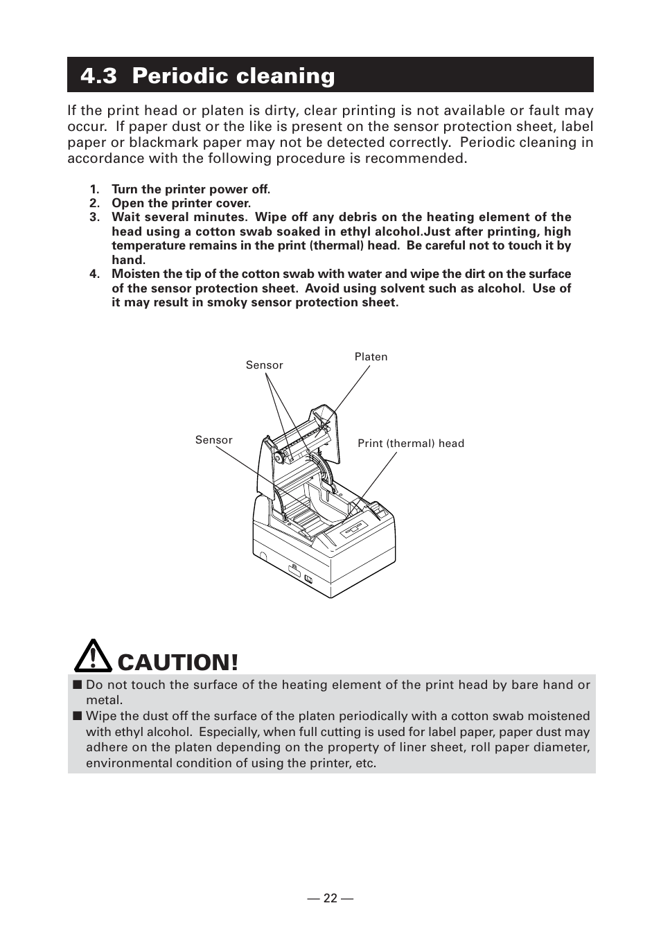 3 periodic cleaning, Caution | CITIZEN S4000DCM User Manual | Page 25 / 38
