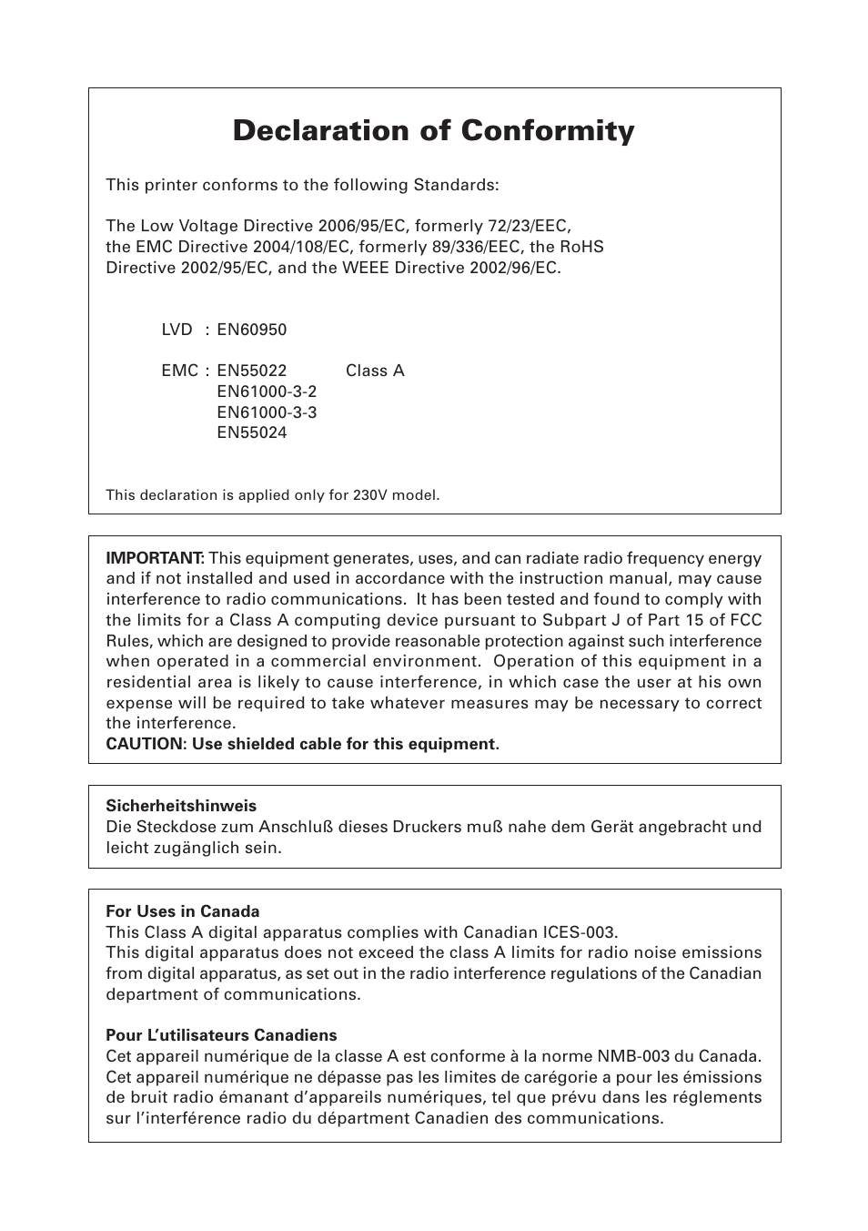 Declaration of conformity | CITIZEN S4000DCM User Manual | Page 3 / 38