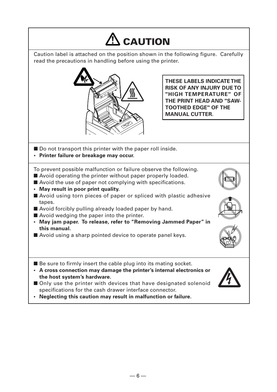 Caution | CITIZEN S4000DCM User Manual | Page 9 / 38