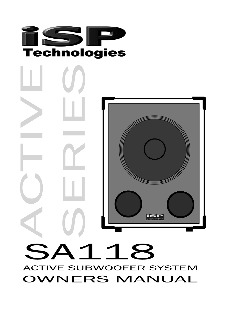 ISP Technologies SA118 User Manual | 11 pages