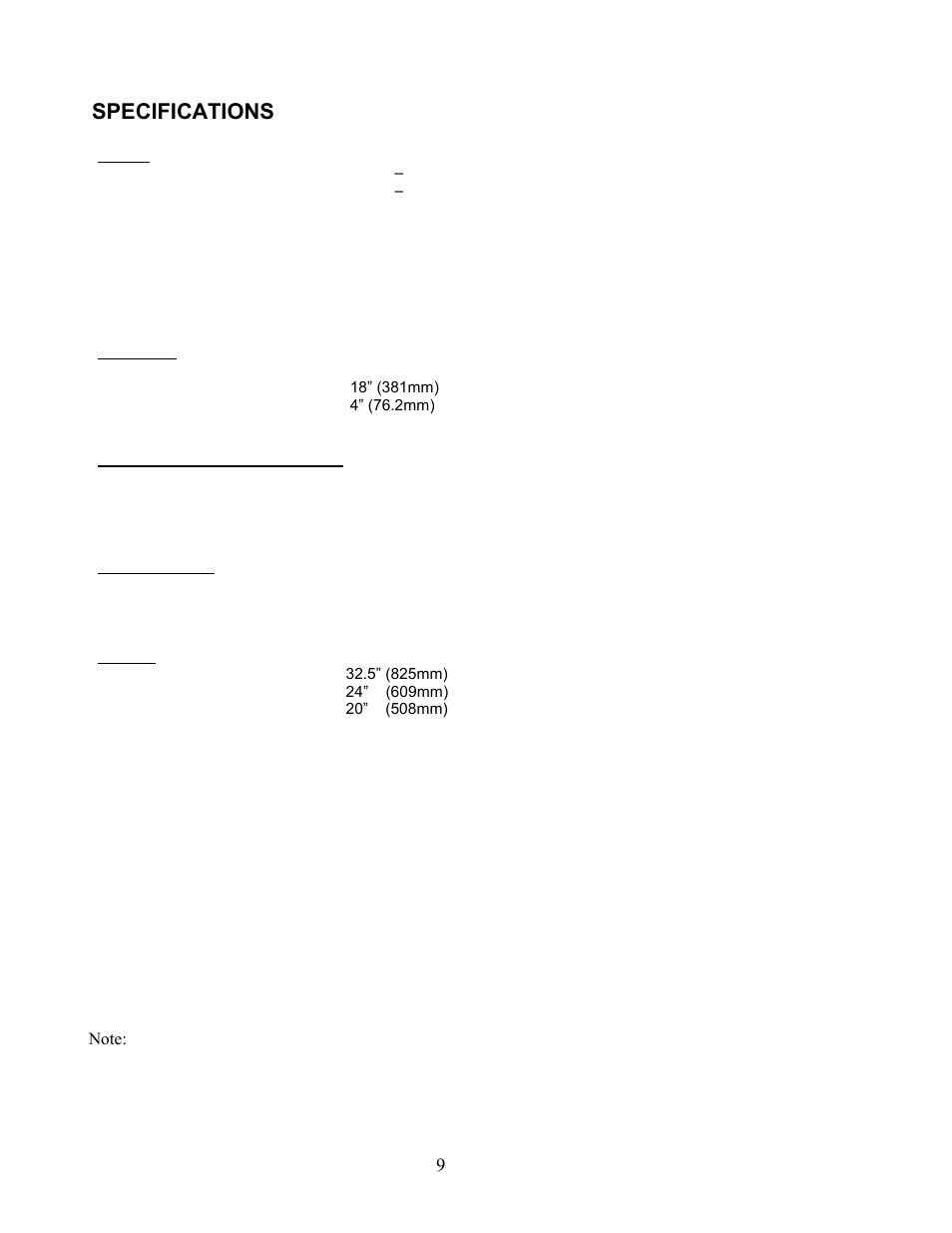 Specifications | ISP Technologies SA118 User Manual | Page 9 / 11