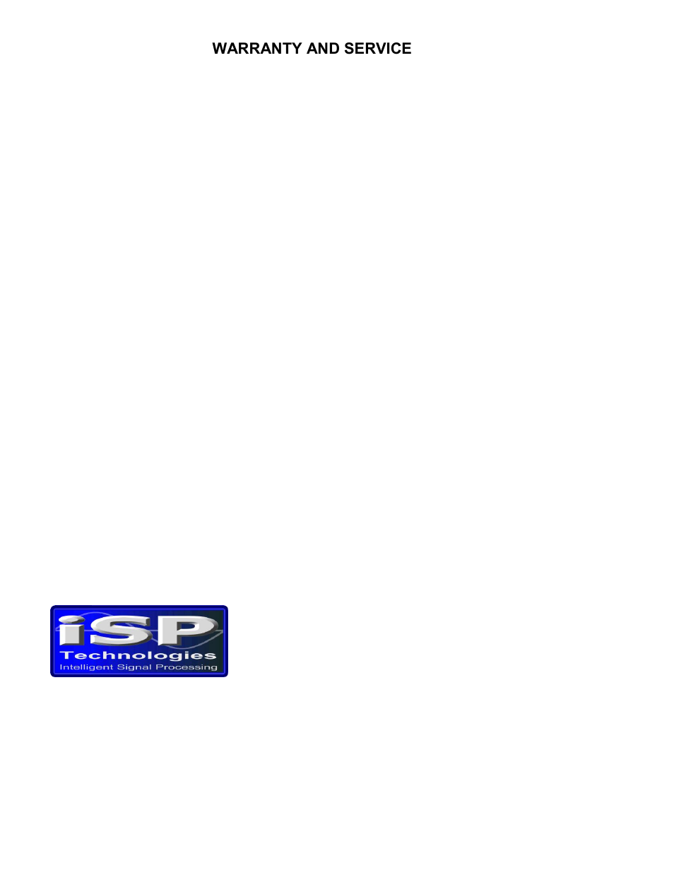 ISP Technologies SP118 User Manual | Page 7 / 7