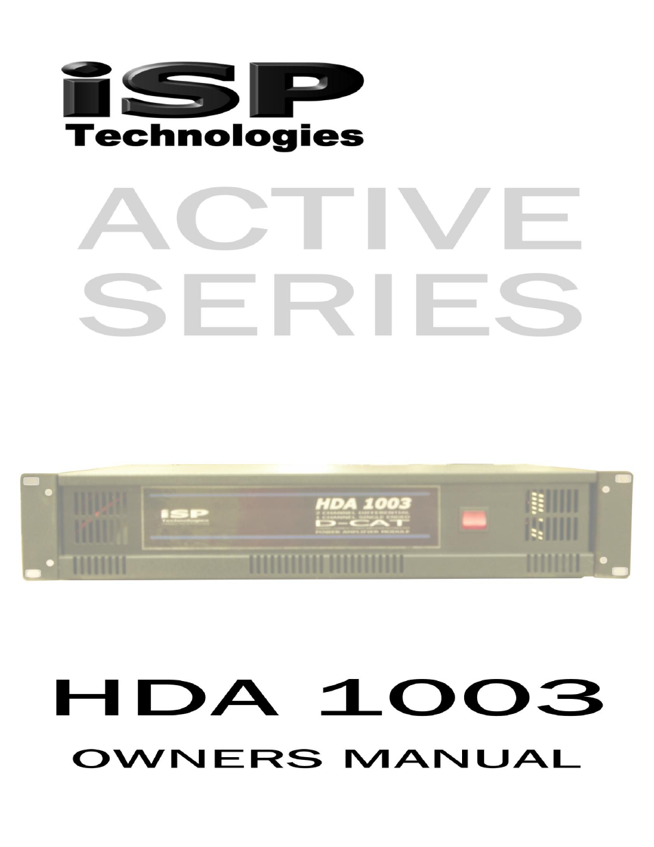 ISP Technologies HDA 1003 Remote Amplifier User Manual | 6 pages