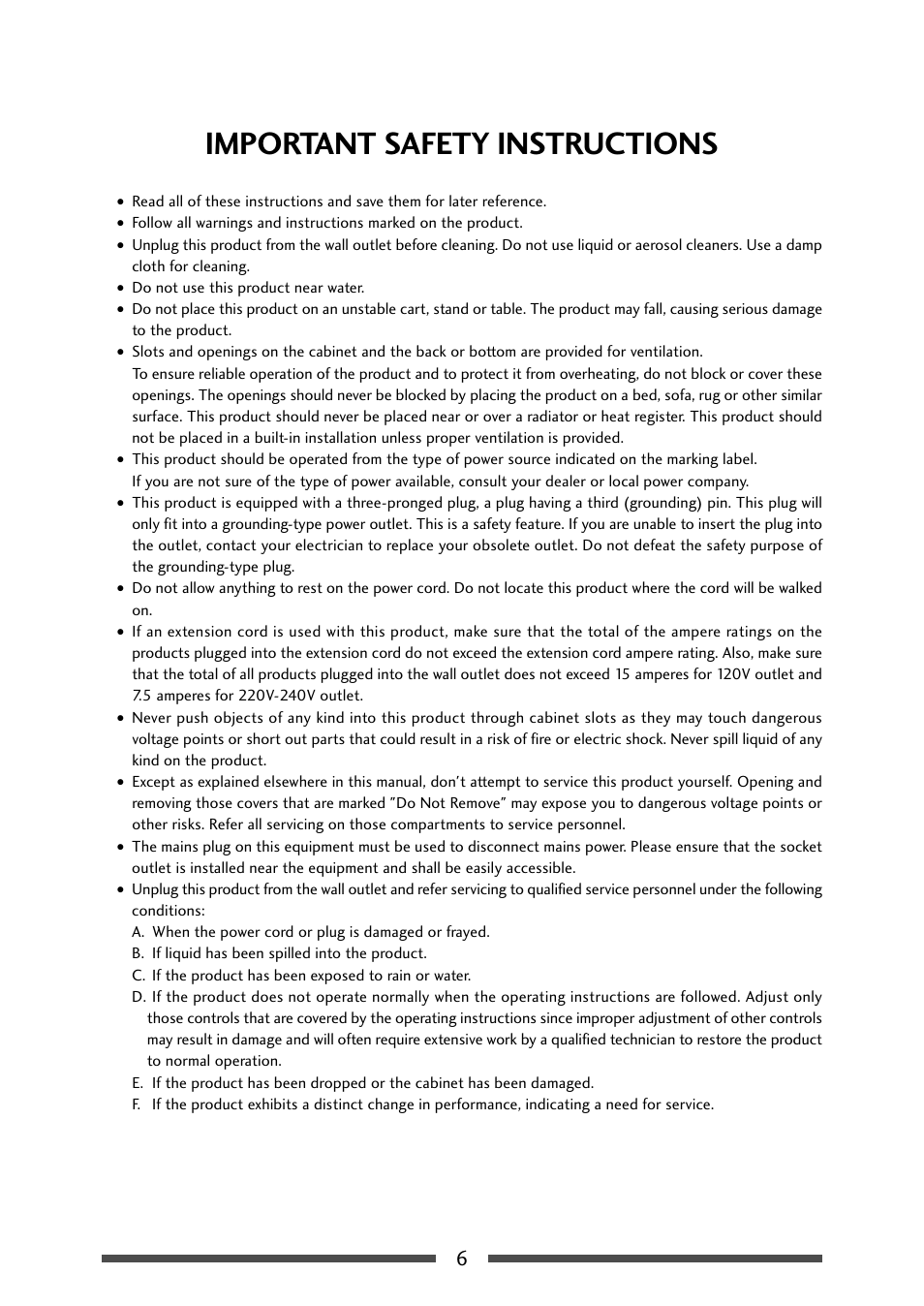 Important safety instructions | CITIZEN CL-S631 User Manual | Page 6 / 66