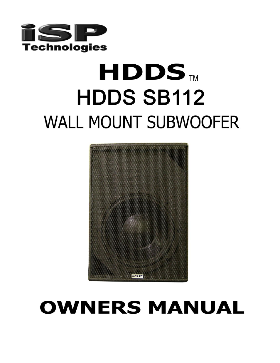ISP Technologies SB 112 User Manual | 9 pages