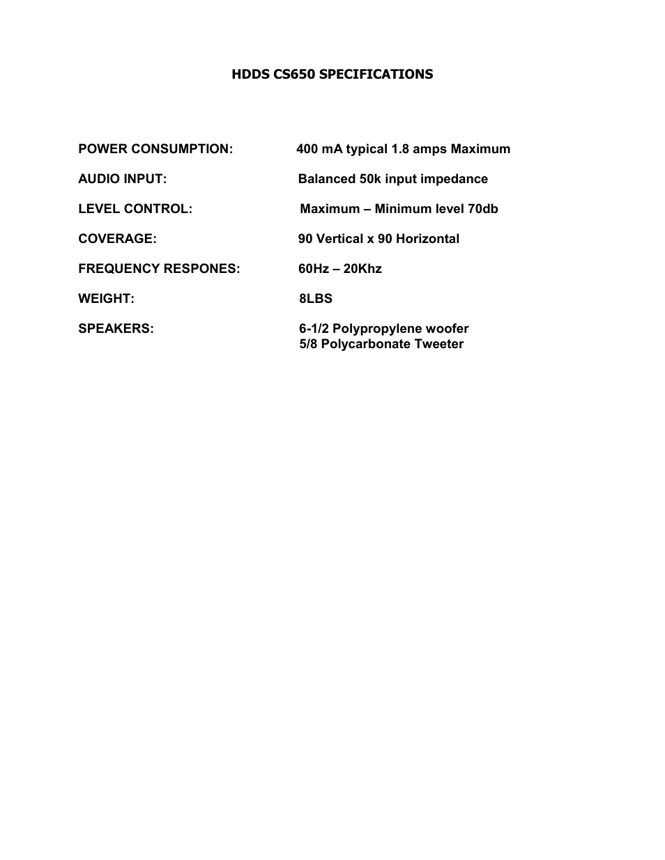 ISP Technologies CS 650 User Manual | Page 12 / 13