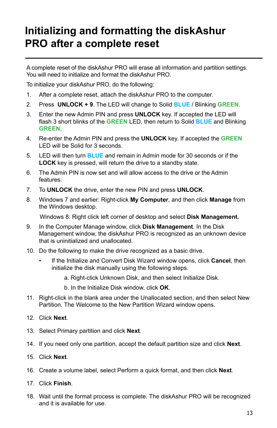 iStorage diskAshur Pro Manual User Manual | Page 13 / 19