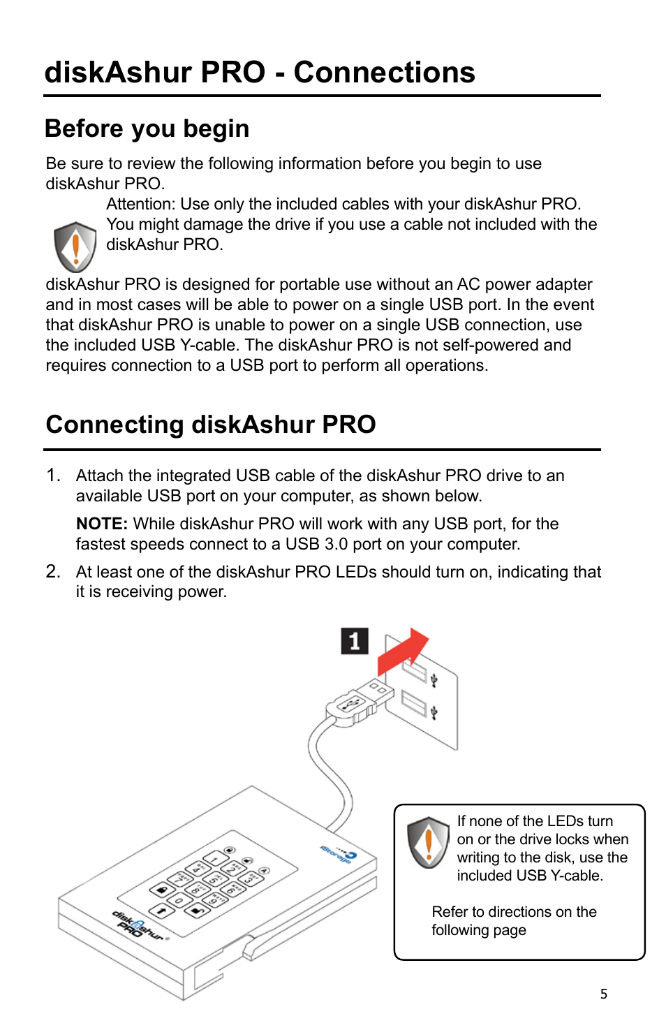 Diskashur pro - connections, About the diskashur pro, Before you begin | Connecting diskashur pro | iStorage diskAshur Pro Manual User Manual | Page 5 / 19