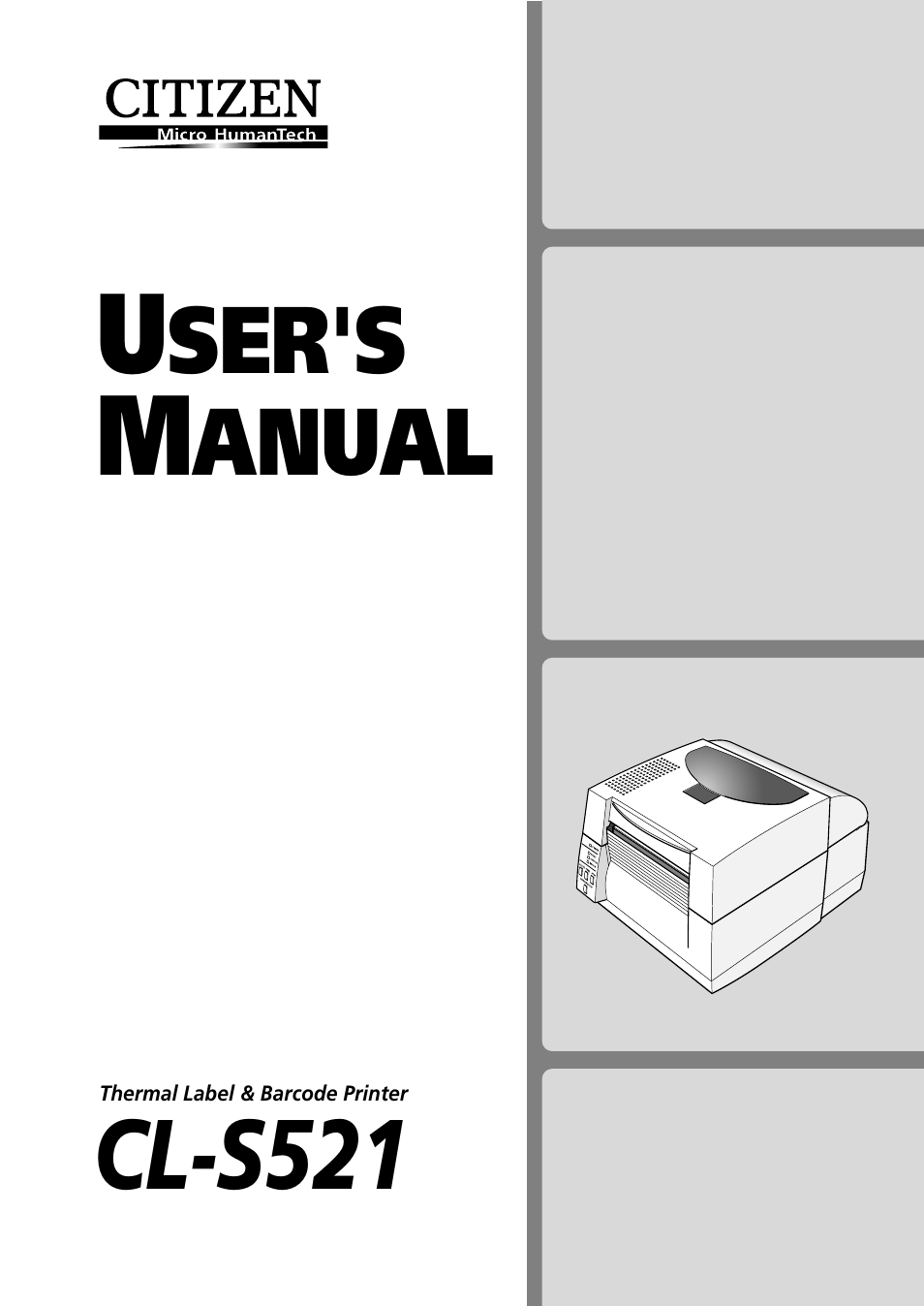 CITIZEN CL-S521 User Manual | 57 pages