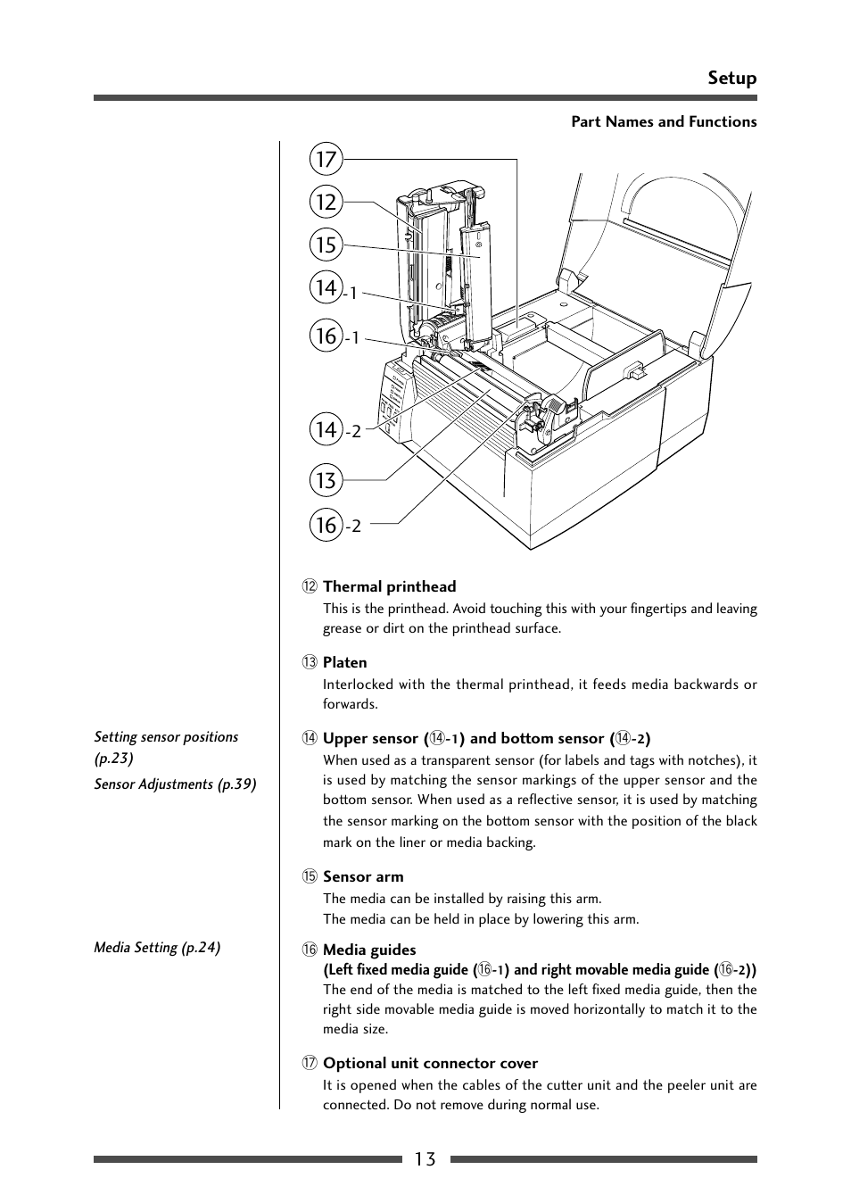 Front view3 | CITIZEN CL-S521 User Manual | Page 13 / 57