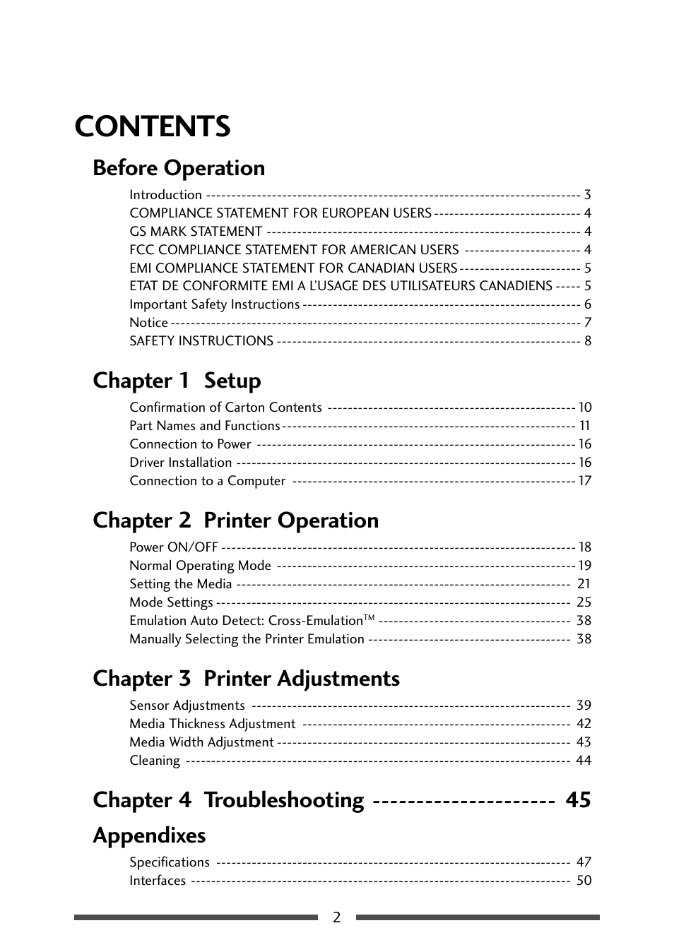 CITIZEN CL-S521 User Manual | Page 2 / 57