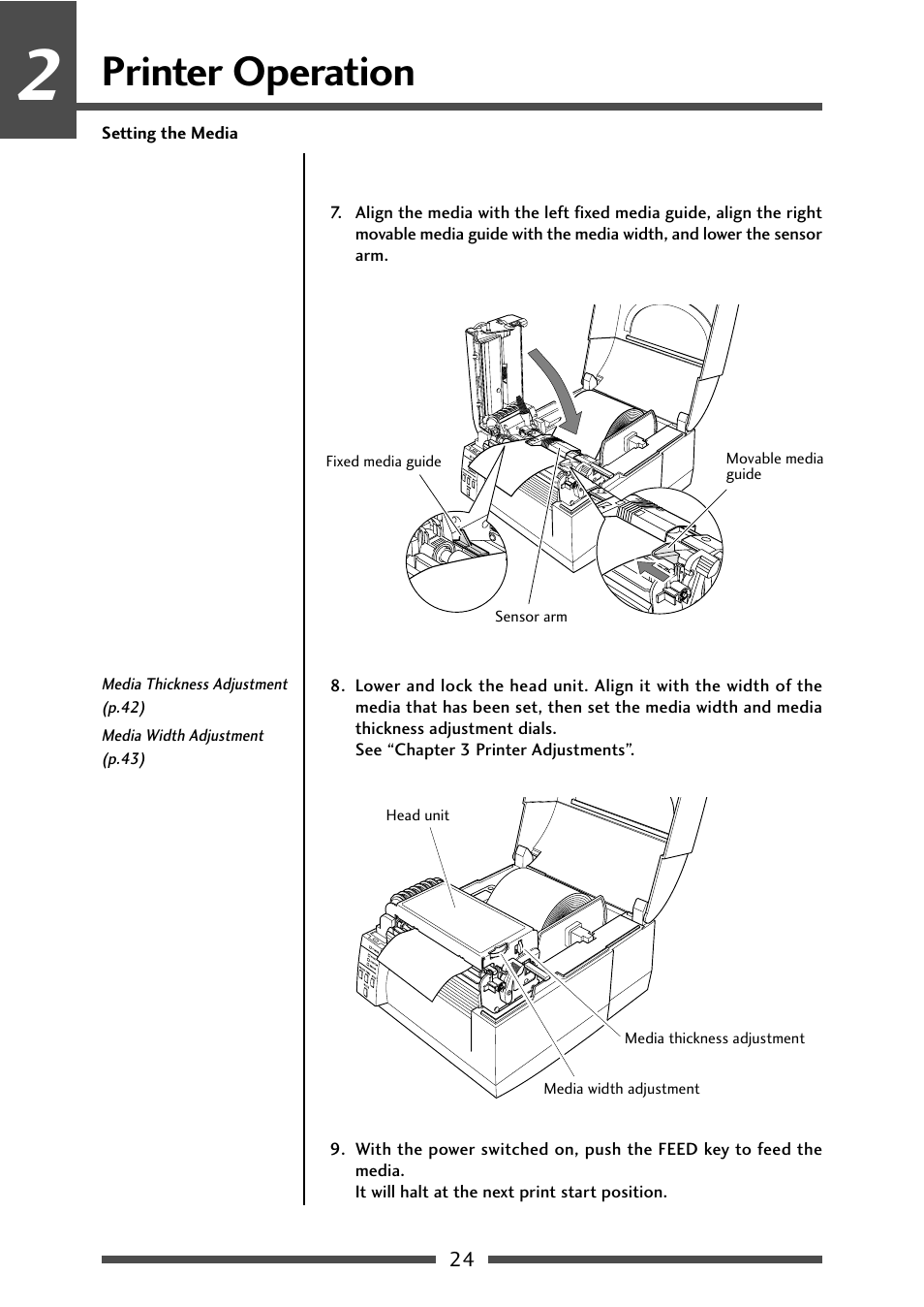 Printer operation | CITIZEN CL-S521 User Manual | Page 24 / 57