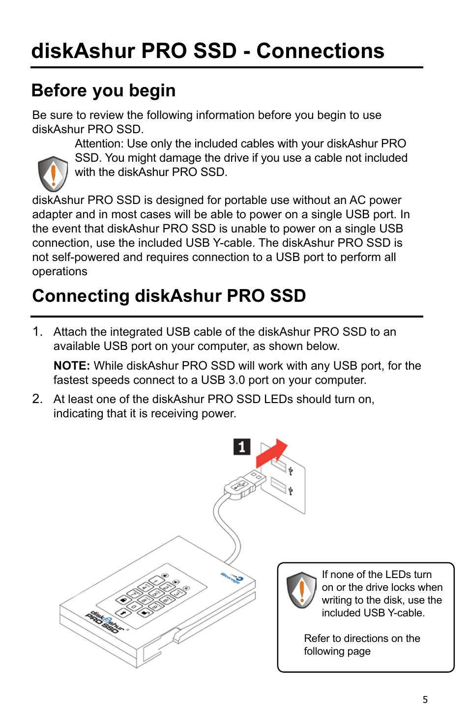 Diskashur pro ssd - connections, About the diskashur pro ssd, Before you begin | Connecting diskashur pro ssd | iStorage diskAshur Pro SSD Manual User Manual | Page 5 / 19