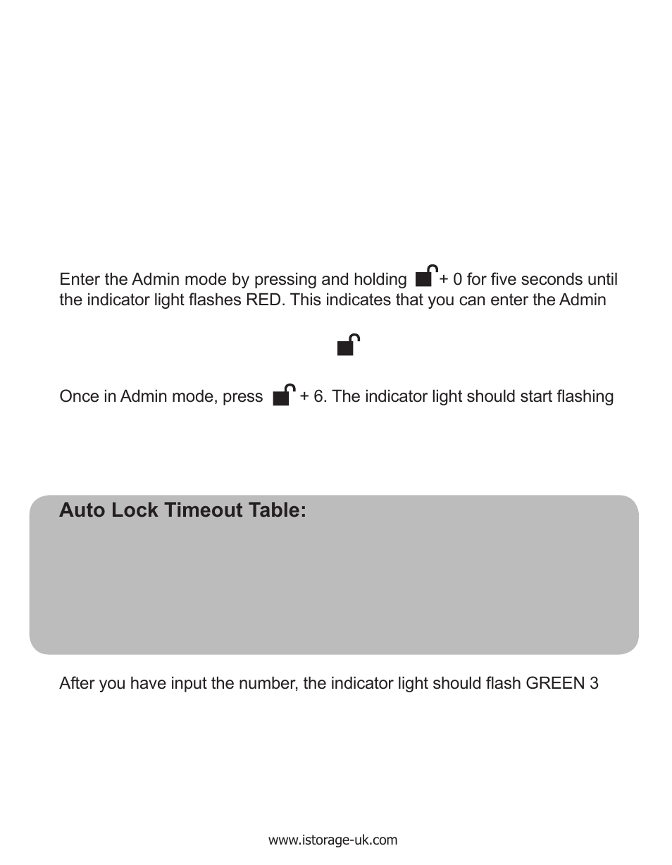 Setting the unattended auto lock feature | iStorage diskAshur Manual User Manual | Page 12 / 21