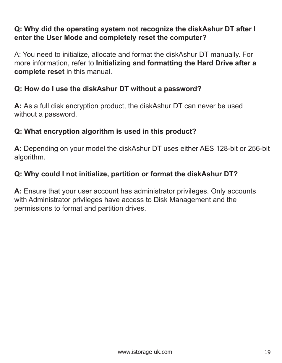iStorage diskAshurDT Manual User Manual | Page 19 / 21