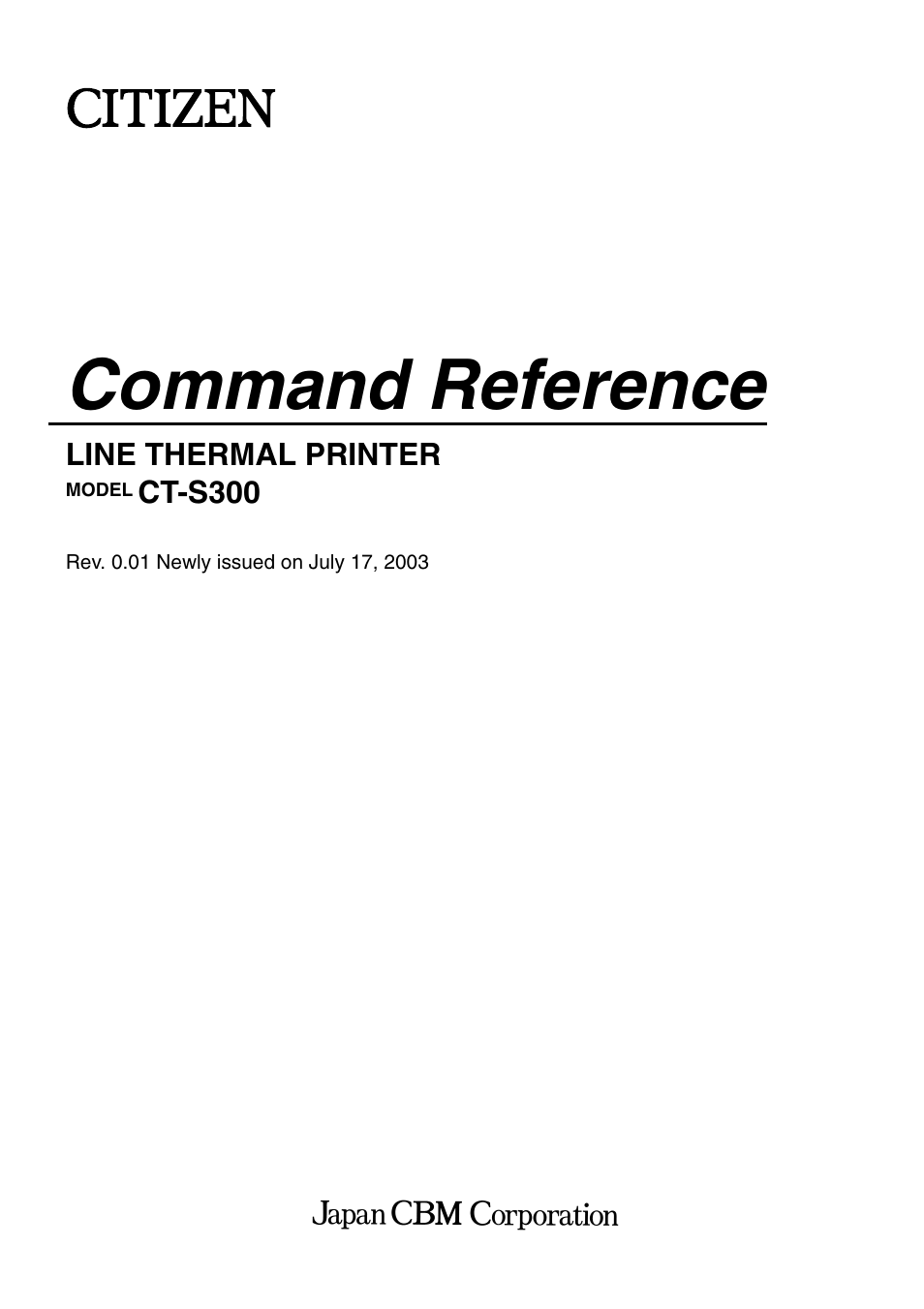 CITIZEN CT-S300 User Manual | 158 pages