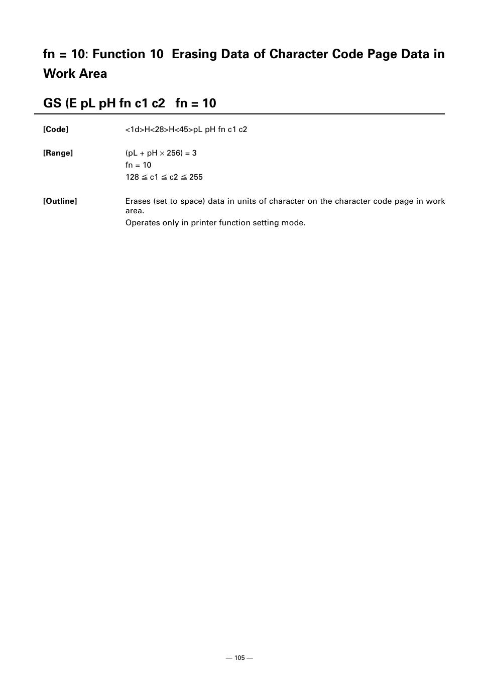 Gs (e pl ph fn c1 c2 fn = 10 | CITIZEN CT-S300 User Manual | Page 110 / 158
