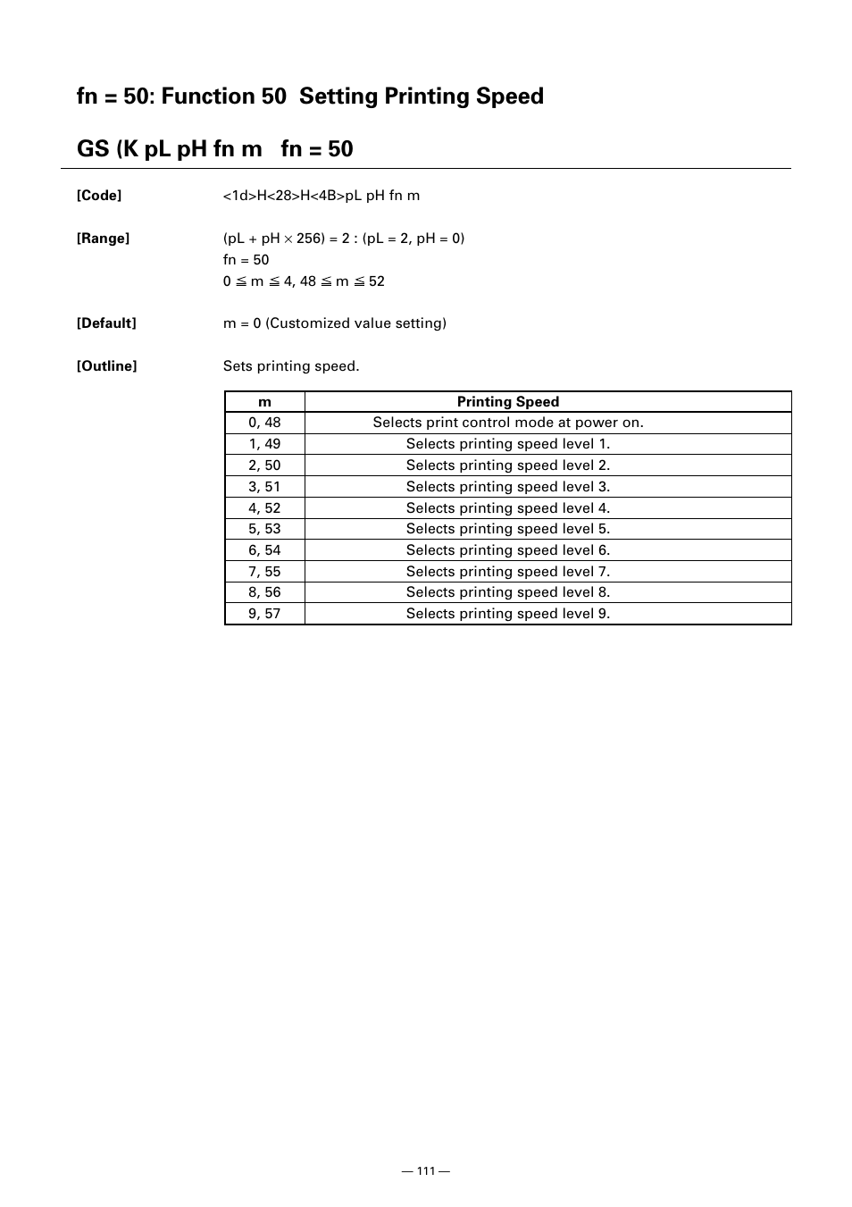 Gs (k pl ph fn m fn = 50 | CITIZEN CT-S300 User Manual | Page 116 / 158