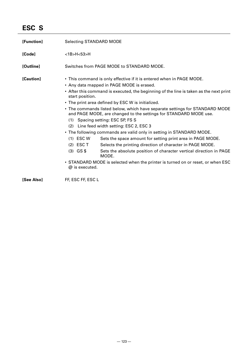Esc s | CITIZEN CT-S300 User Manual | Page 128 / 158