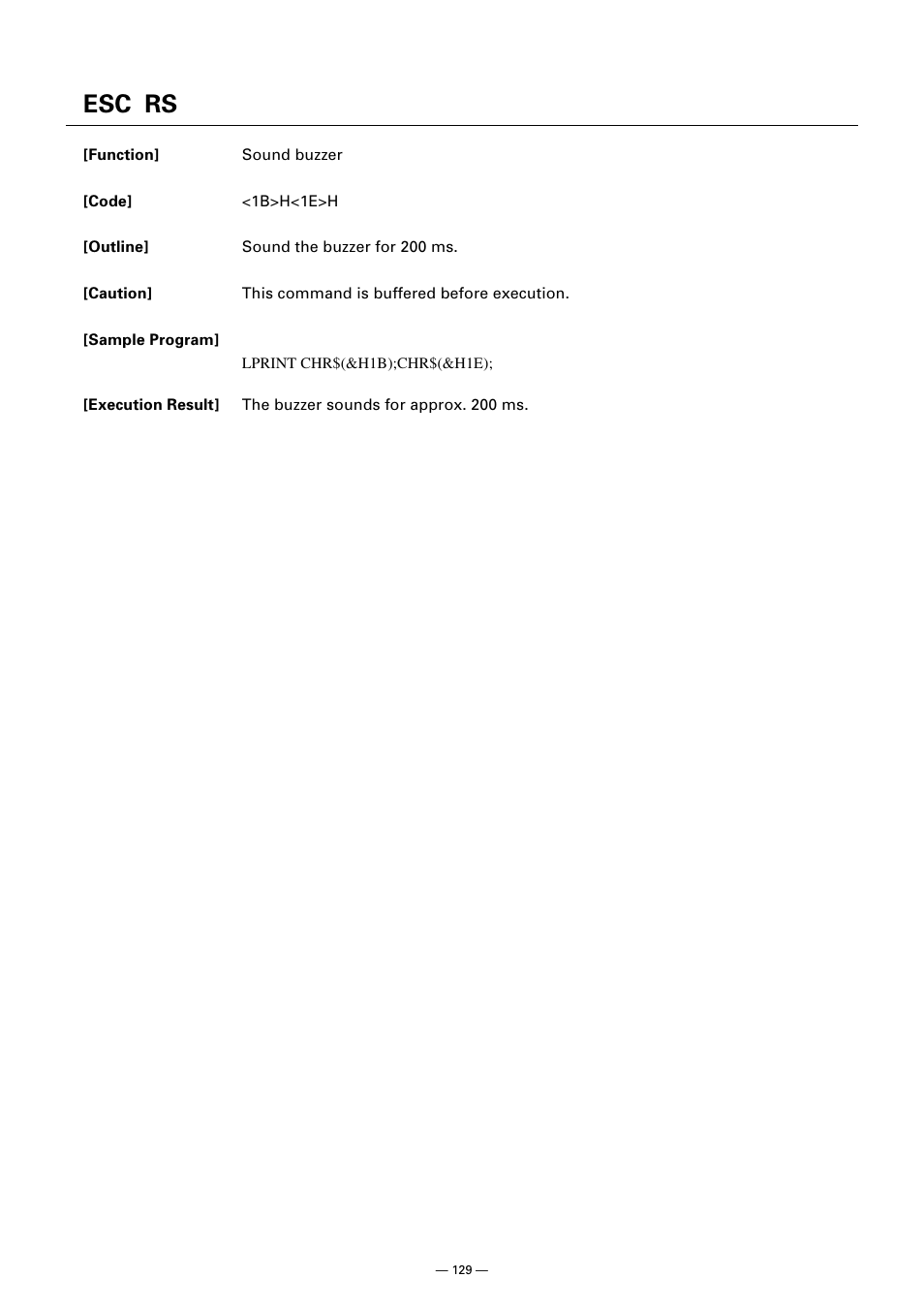 Esc rs | CITIZEN CT-S300 User Manual | Page 134 / 158