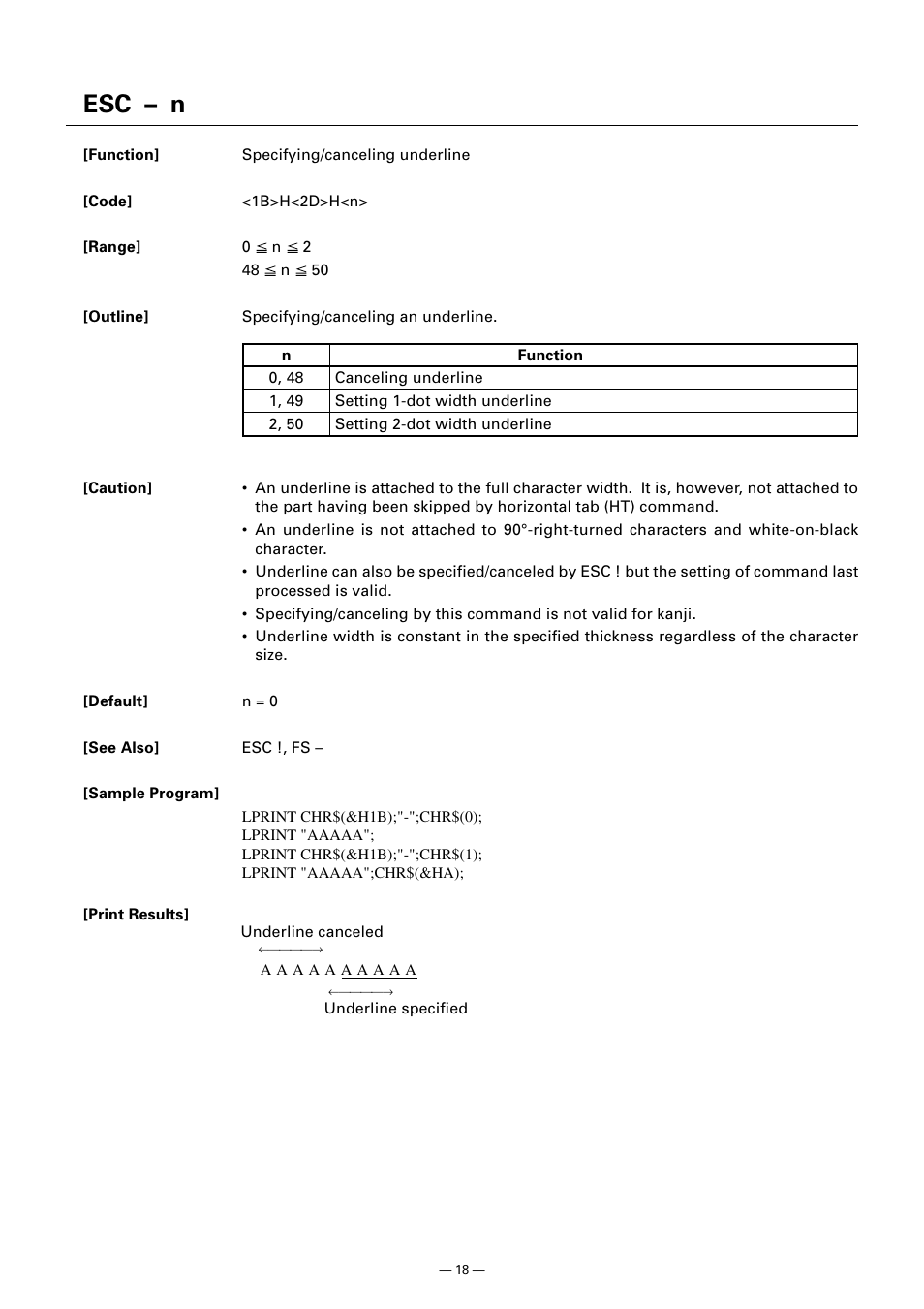 Esc – n | CITIZEN CT-S300 User Manual | Page 23 / 158