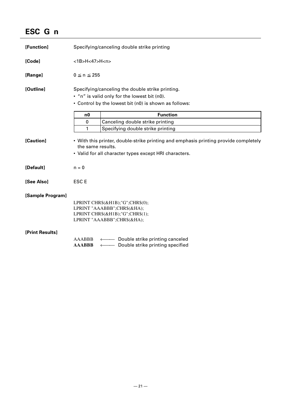 Esc g n | CITIZEN CT-S300 User Manual | Page 26 / 158
