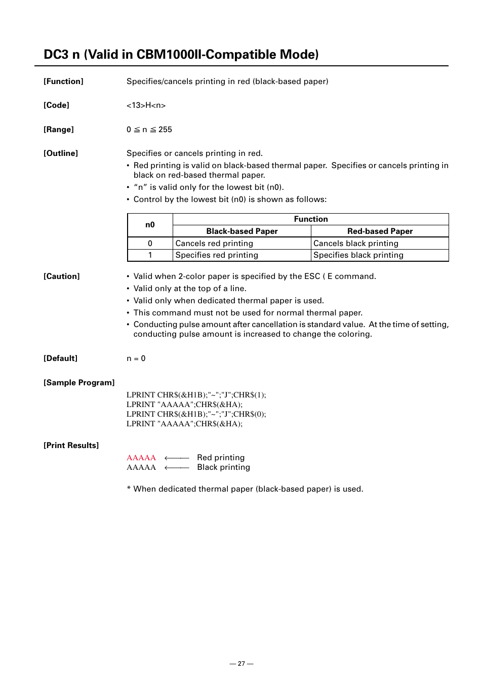 Dc3 n (valid in cbm1000ii-compatible mode) | CITIZEN CT-S300 User Manual | Page 32 / 158