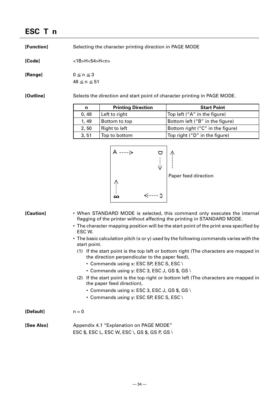 Esc t n | CITIZEN CT-S300 User Manual | Page 39 / 158