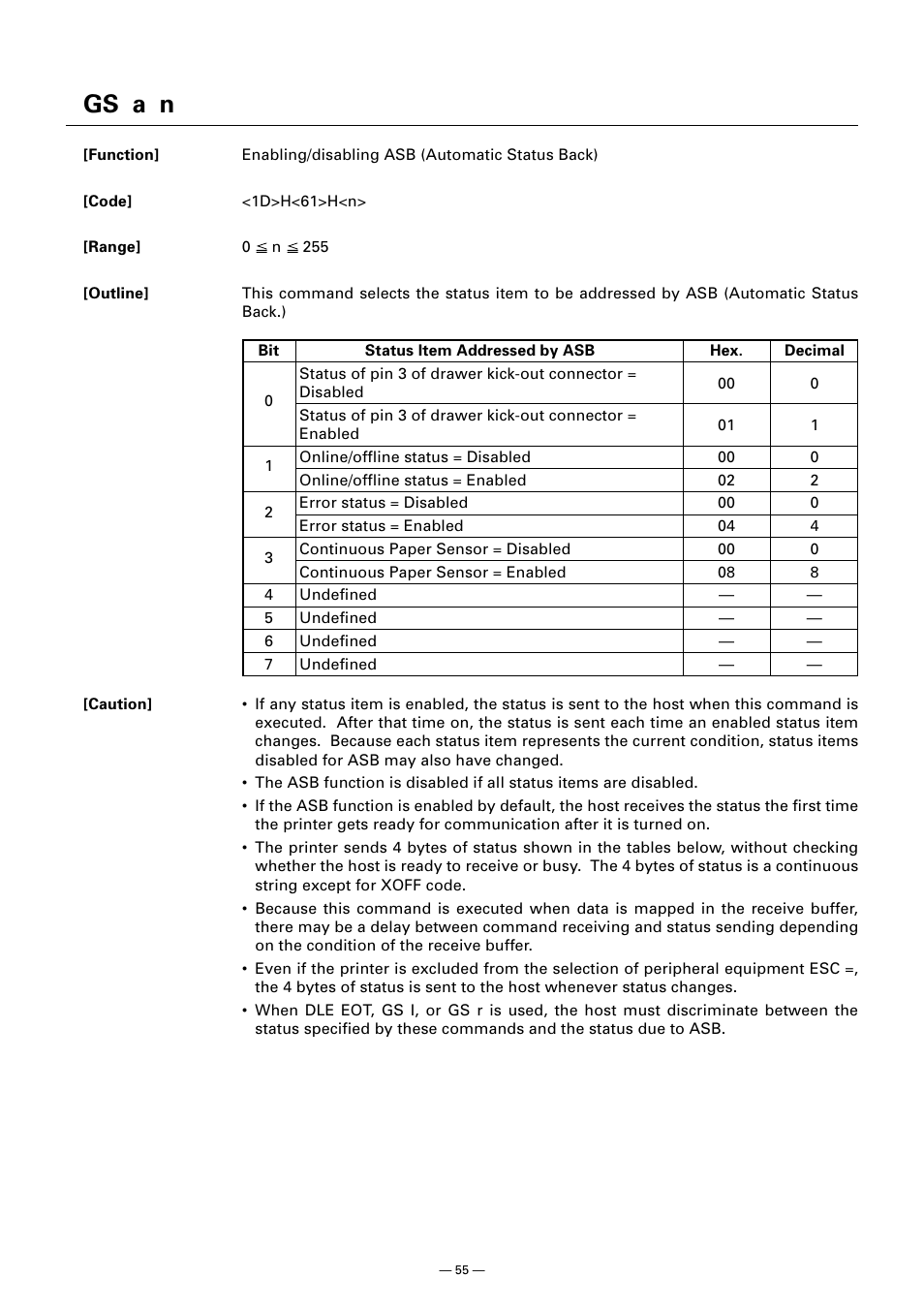 Gs a n | CITIZEN CT-S300 User Manual | Page 60 / 158