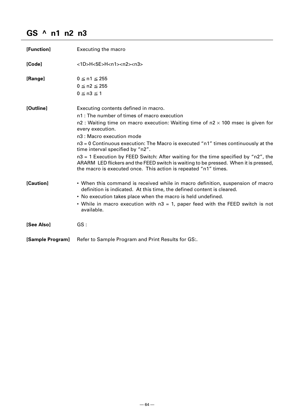 Gs ^ n1 n2 n3 | CITIZEN CT-S300 User Manual | Page 69 / 158