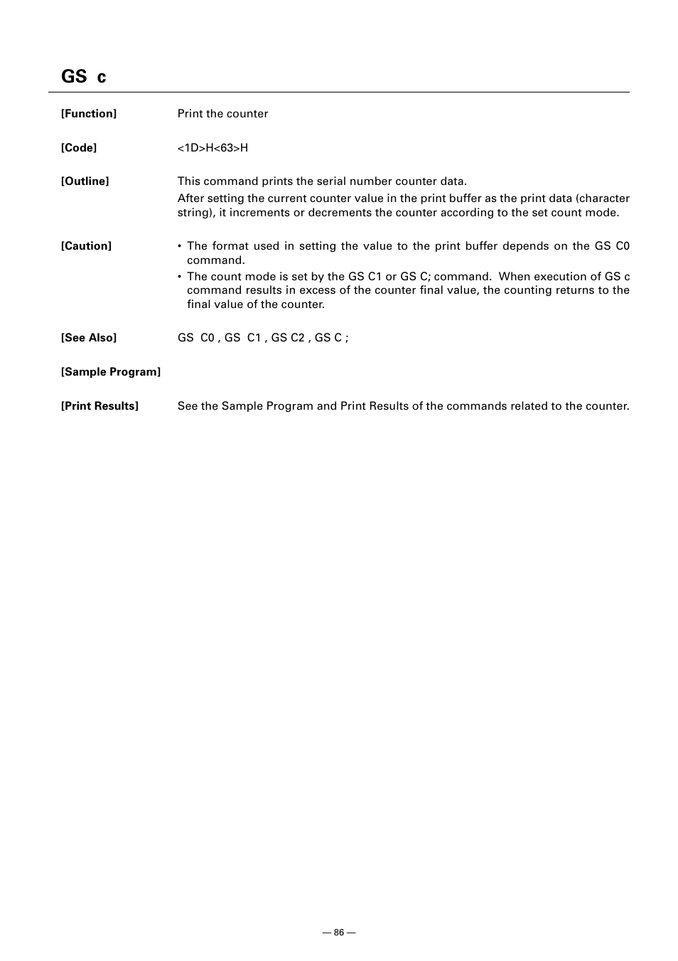 Gs c | CITIZEN CT-S300 User Manual | Page 91 / 158