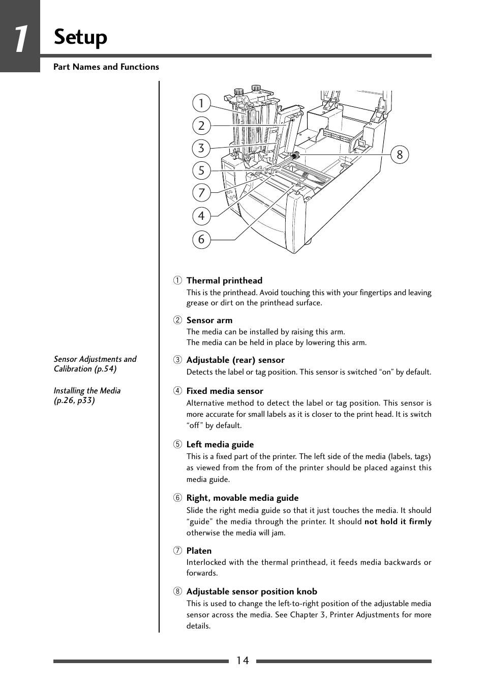 Setup | CITIZEN CL-S700 User Manual | Page 14 / 80