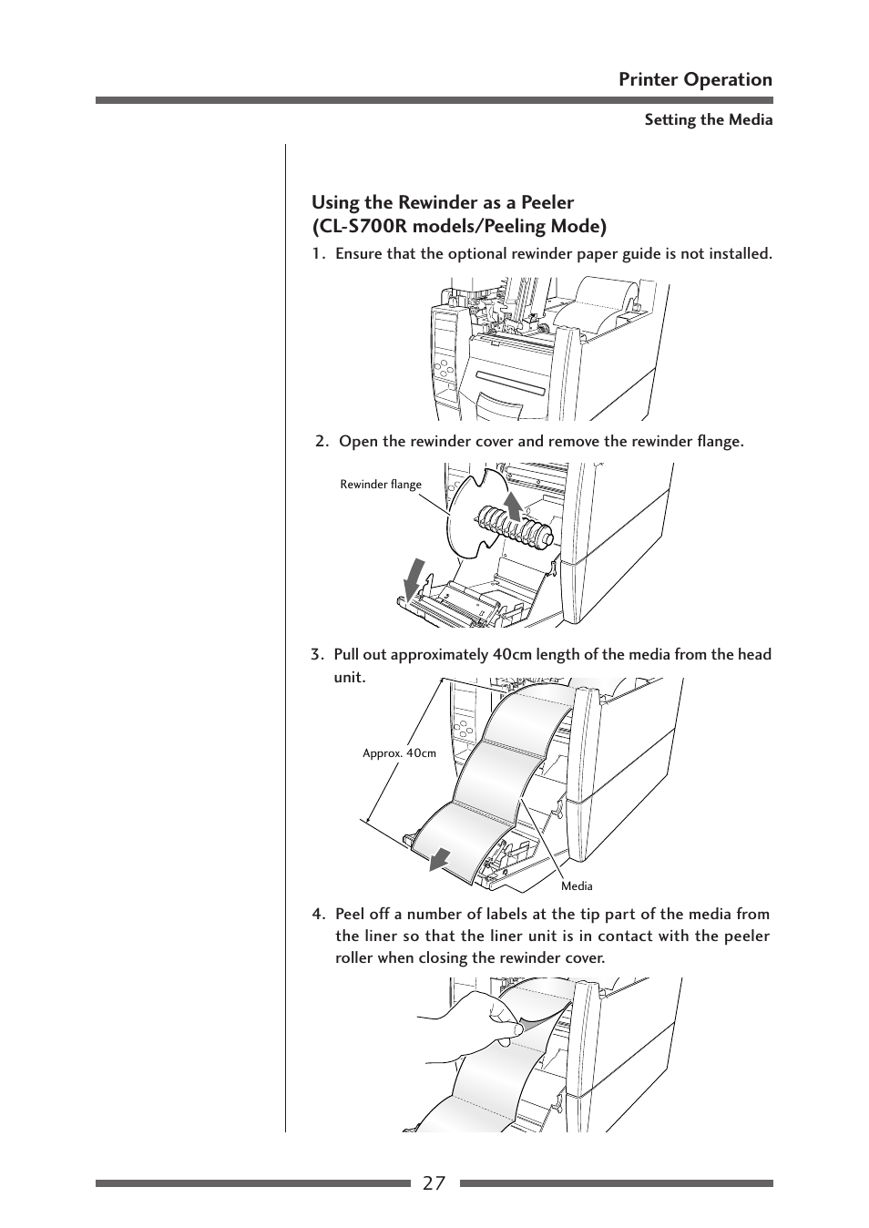 27 printer operation | CITIZEN CL-S700 User Manual | Page 27 / 80