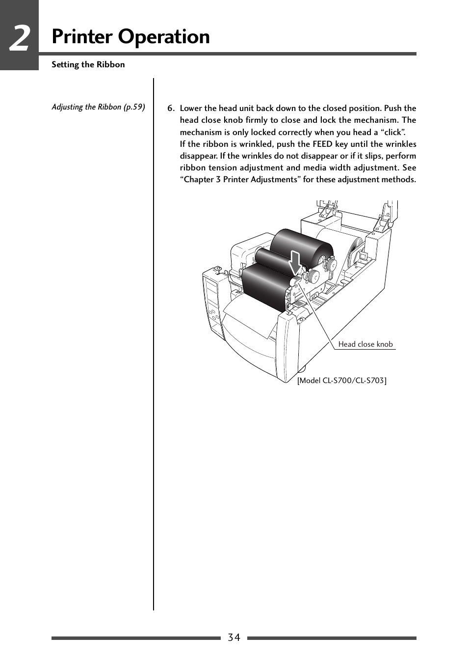 Printer operation | CITIZEN CL-S700 User Manual | Page 34 / 80