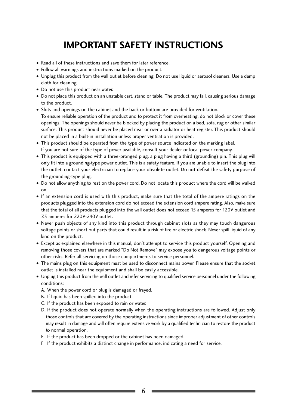Important safety instructions | CITIZEN CL-S700 User Manual | Page 6 / 80